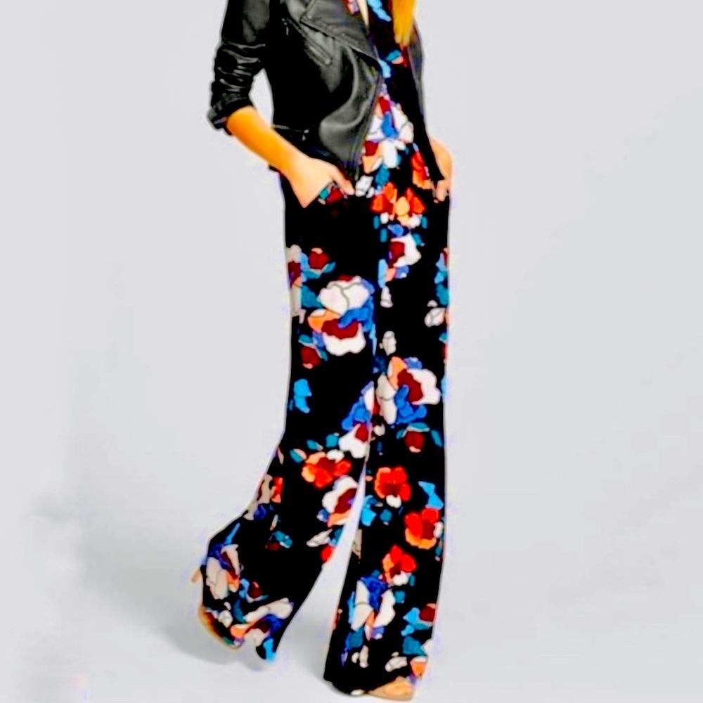 Astr Black Floral Jumpsuit